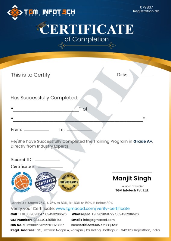 TGM Academy Certificate of Completion